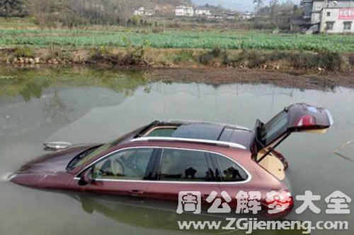 掉进水塘里